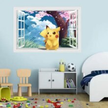 Pokemon Pikachu 3D Window Wall Sticker Pokemon Pikachu 3D Window Wall Sticker