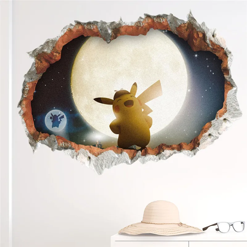 3D Cartoon Pokemon Pikachu Home Decor Wall Stickers