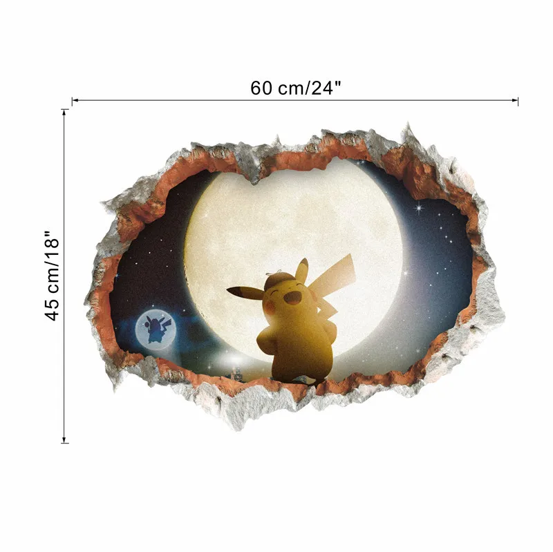 3D Cartoon Pokemon Pikachu Home Decor Wall Stickers