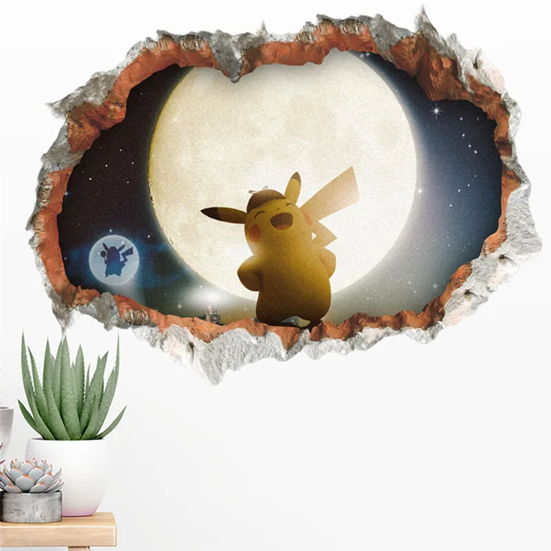 3D Cartoon Pokemon Pikachu Home Decor Wall Stickers