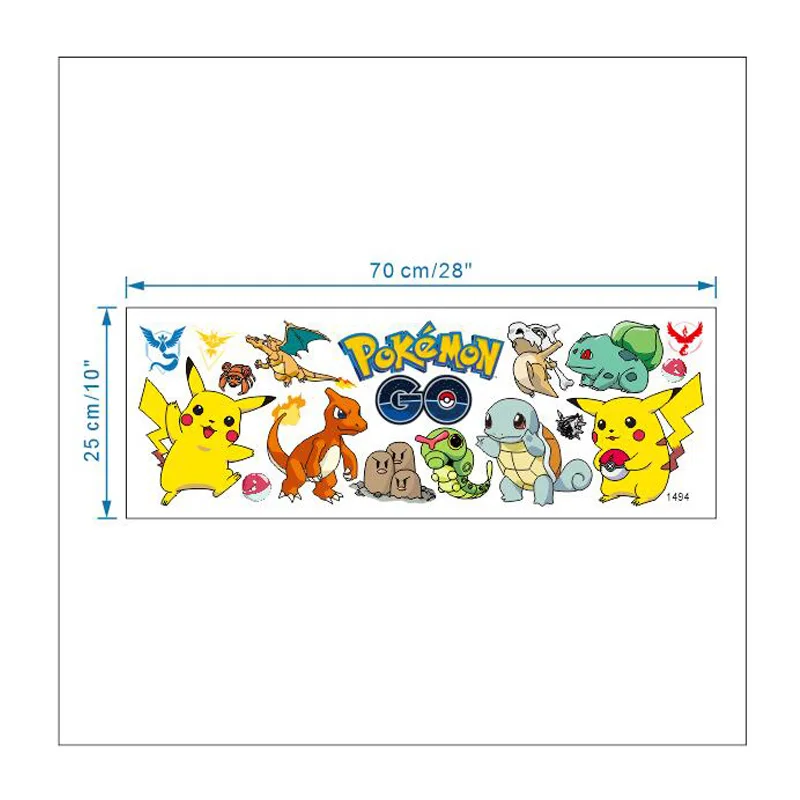 3D Cartoon Pokemon Pikachu Home Decor Wall Stickers