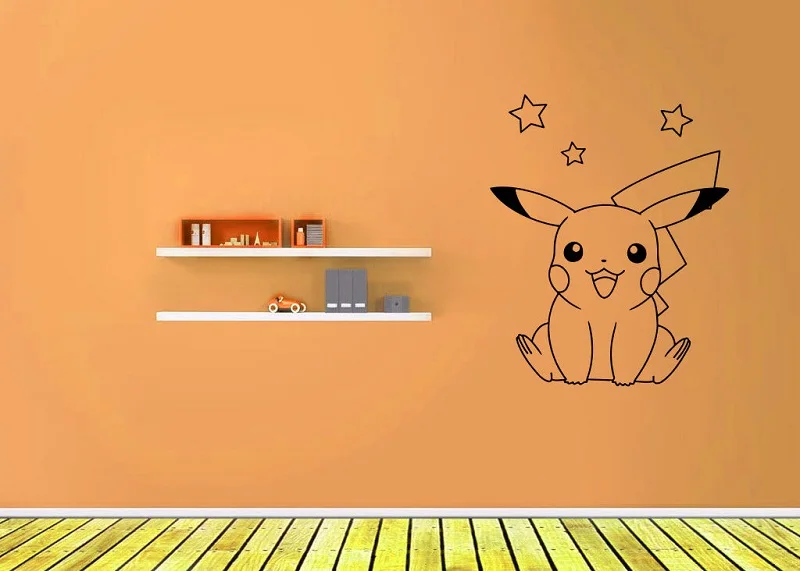 Anime Pokemon Pikachu Living Room Wall Stickers