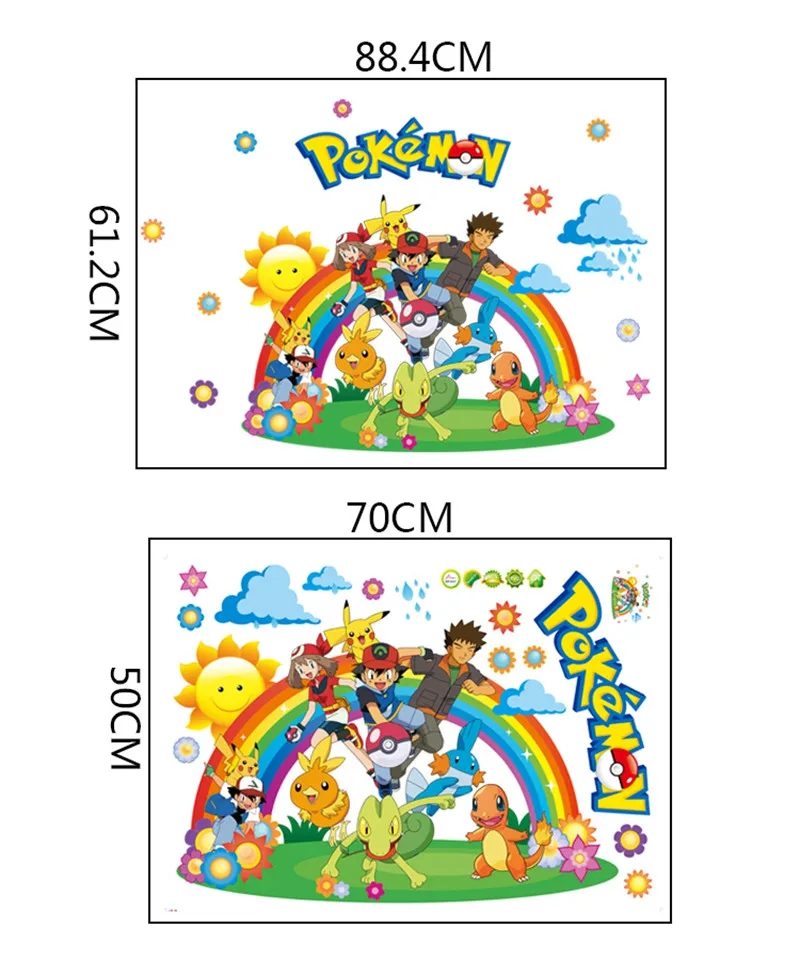 Pokemon Pikachu Home Decorations Wallpaper Stickers