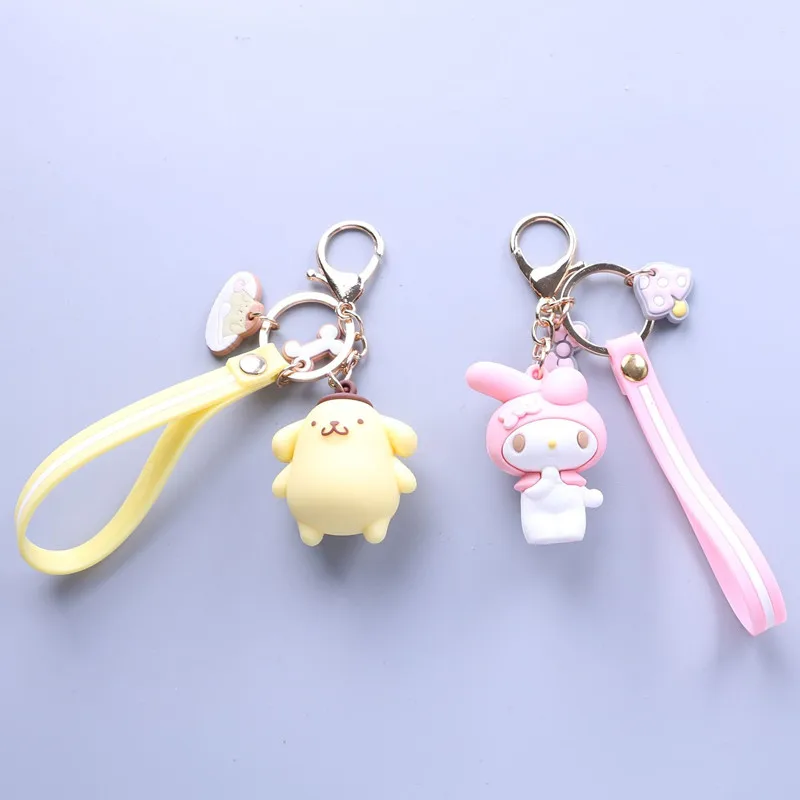 Kuromi My Melody Pom Pom Purin Cinnamoroll Pendant Keychain