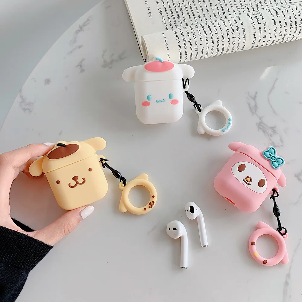Sanrio 3D Cute Cartoon Earphones Case Box For Airpods Melody Portable Headphone Cover Anti Drop Accessories For Airpods 1 2 Case