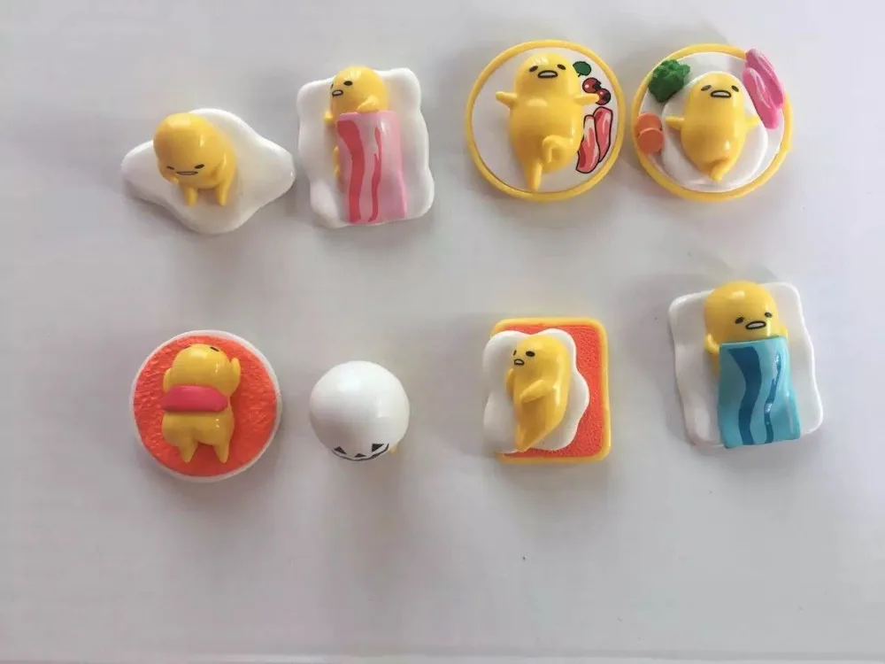 8 Pcs Set Sanrio Gudetama Lazy Egg Mini Plastic Ornament Action Figure Toy