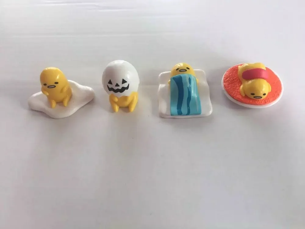 8 Pcs Set Sanrio Gudetama Lazy Egg Mini Plastic Ornament Action Figure Toy