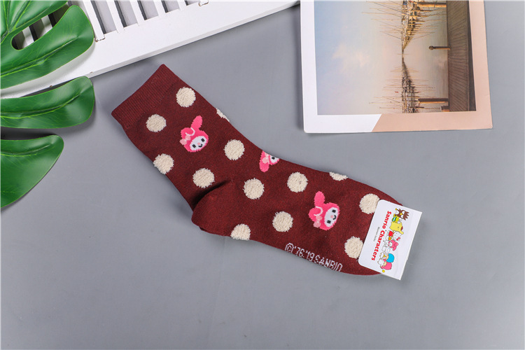  Cartoon Cinnamoroll Gudatema Bad Badtz Maru Pattern Cotton Sock