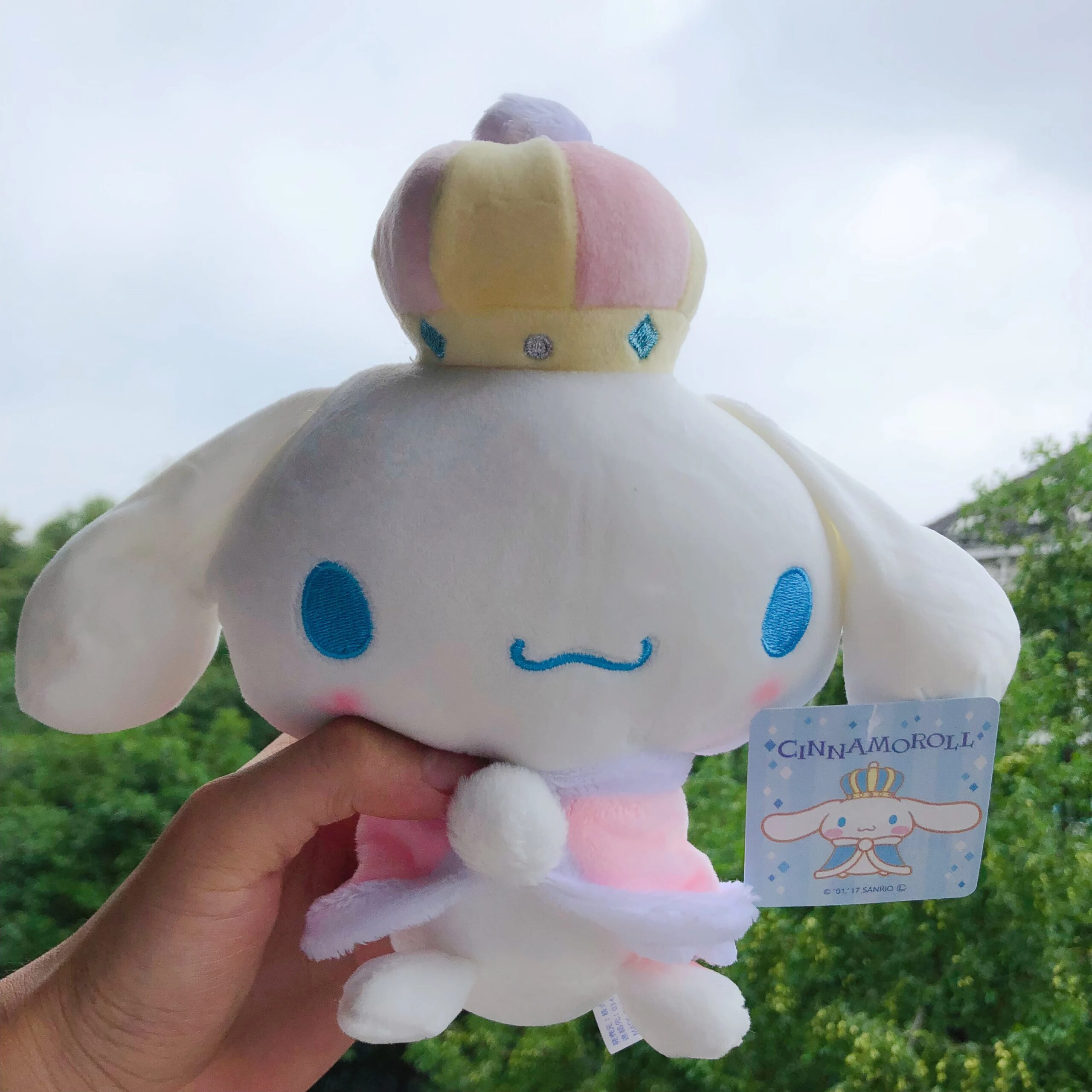 Cinnamoroll Dog Cartoon With Crown Design Plush Stuffed Toys