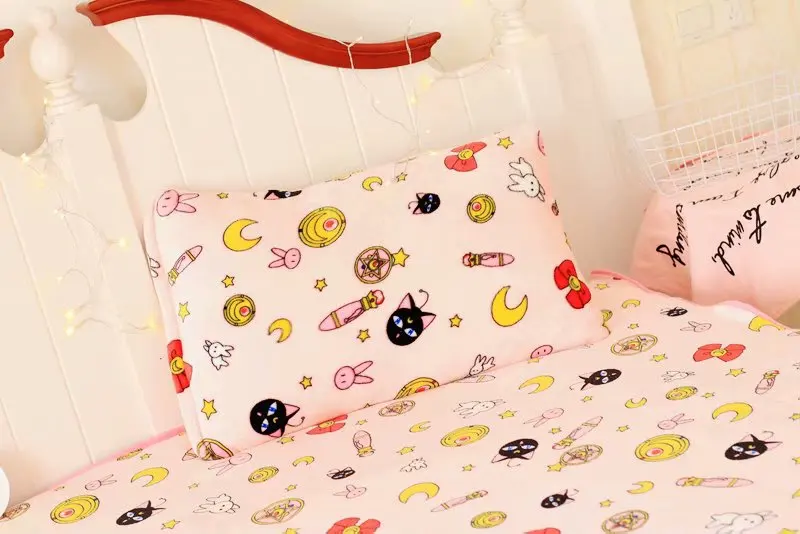 Moon Luna Twins Star Duffy Gudetama Anpanman Pillow Bed Sheet Cover