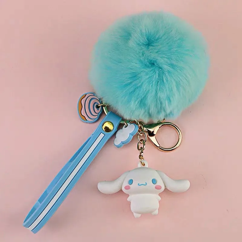 My Melody Cinnamoroll Sanrio Series fur Ball Keychain