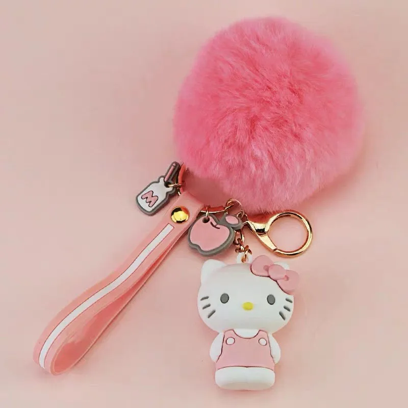 My Melody Cinnamoroll Sanrio Series fur Ball Keychain