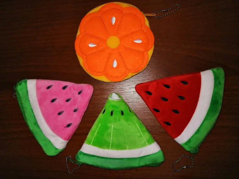 Fruit Watermelon/Lemon Shape Pocket Coin Purse Keychain