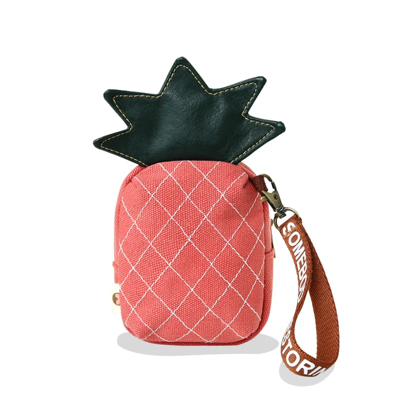 Fruit Pineapple & Strawberry Shaped Pencil Case Bag And Also Cosmetic Coin Holder Wallet