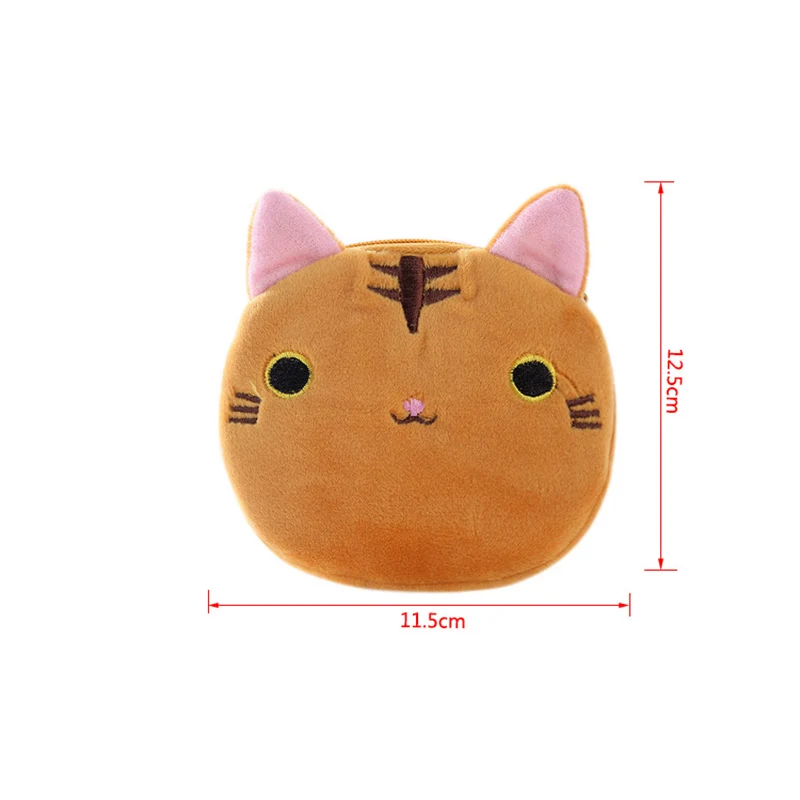 Cat Cartoon Pocket Purse Plush Coin Pouch