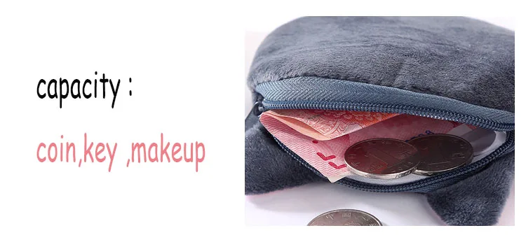 Cat Cartoon Pocket Purse Plush Coin Pouch