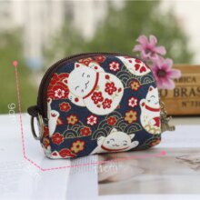 Cat Cartoon Canvas Short Wallet Card Bag Cat Cartoon Canvas Short Wallet Card Bag