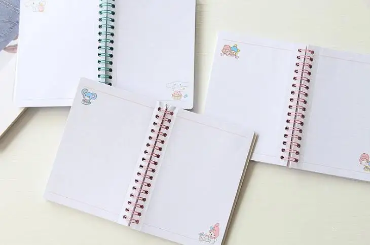 Cartoon My Melody & Cinnamoroll With Twin Star Spiral Coil Notebooks