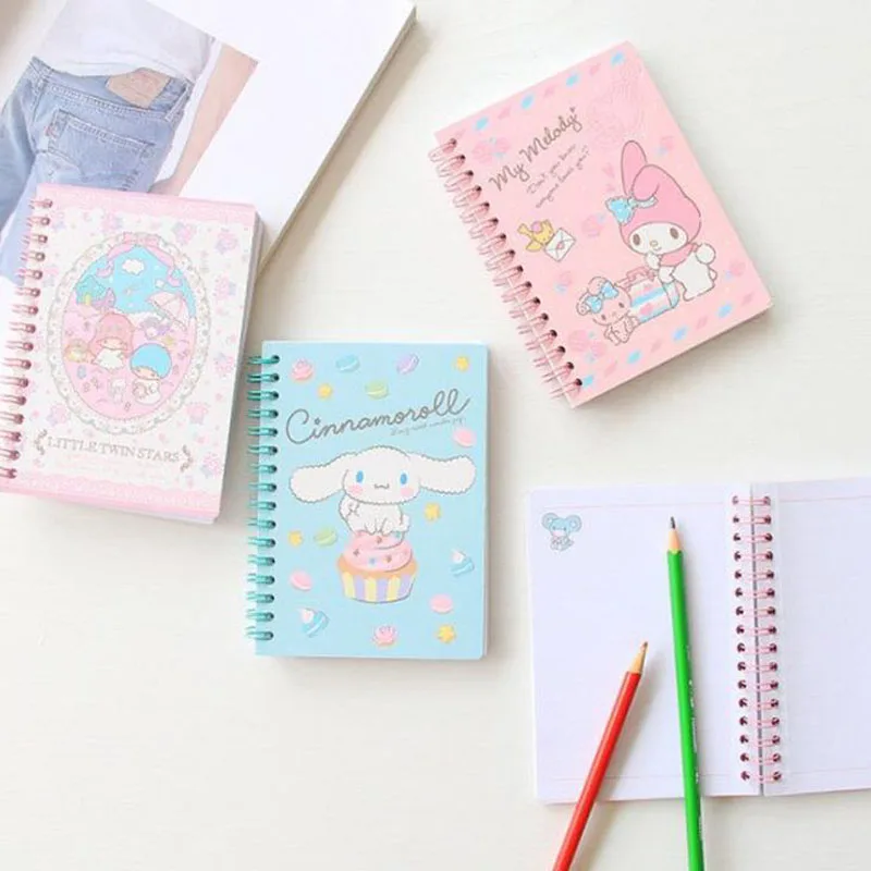 Cartoon My Melody & Cinnamoroll With Twin Star Spiral Coil Notebooks