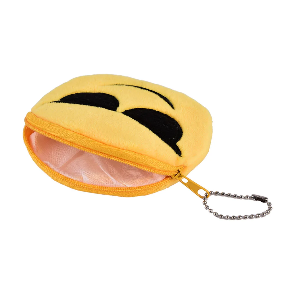 Novelty Smile Style Pouch With Zipper Plush Coin Purse