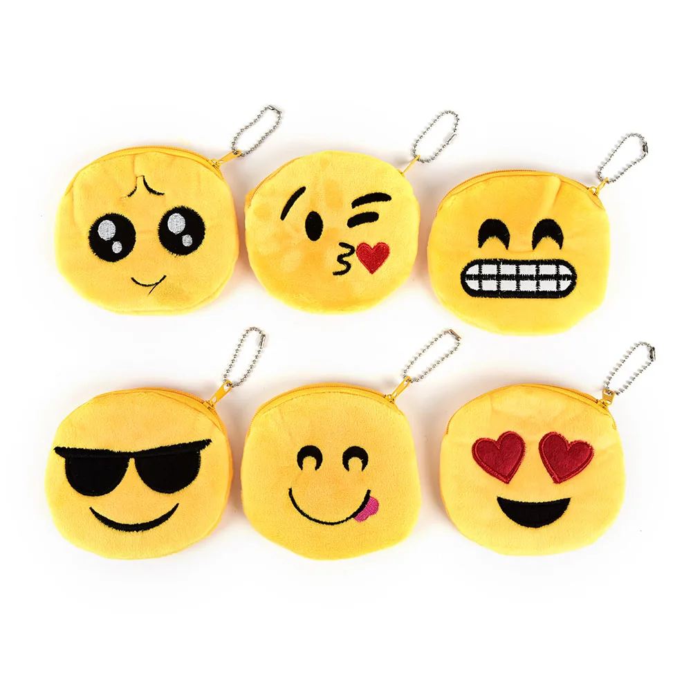 Novelty Smile Style Pouch With Zipper Plush Coin Purse