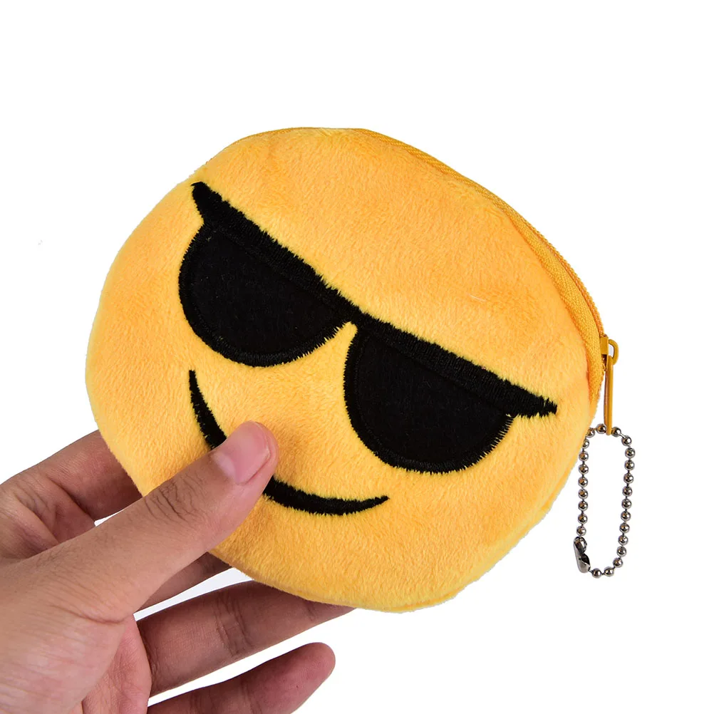 Novelty Smile Style Pouch With Zipper Plush Coin Purse