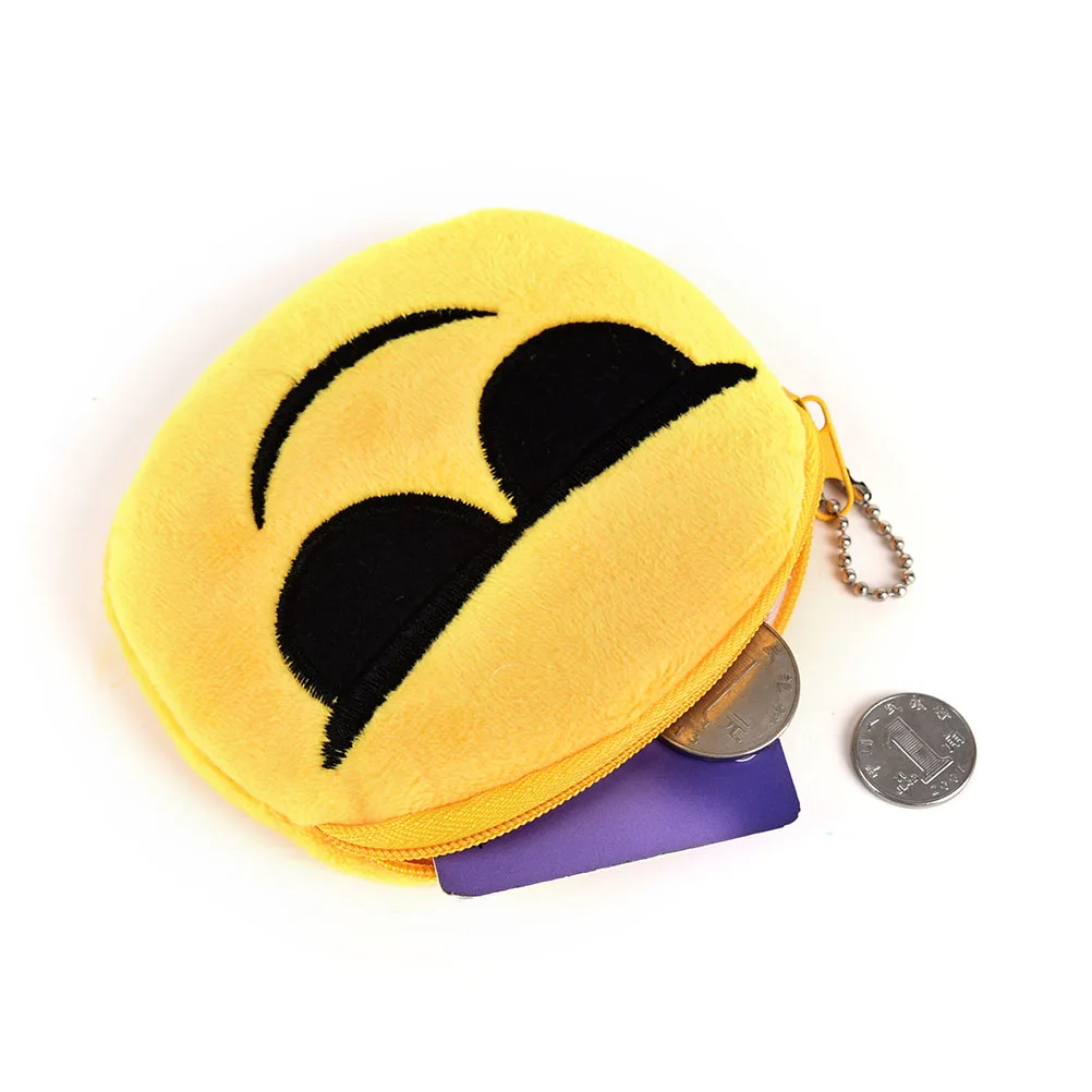 Novelty Smile Style Pouch With Zipper Plush Coin Purse
