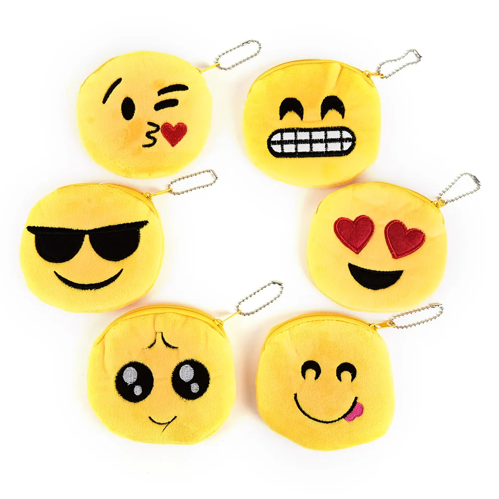 Novelty Smile Style Pouch With Zipper Plush Coin Purse