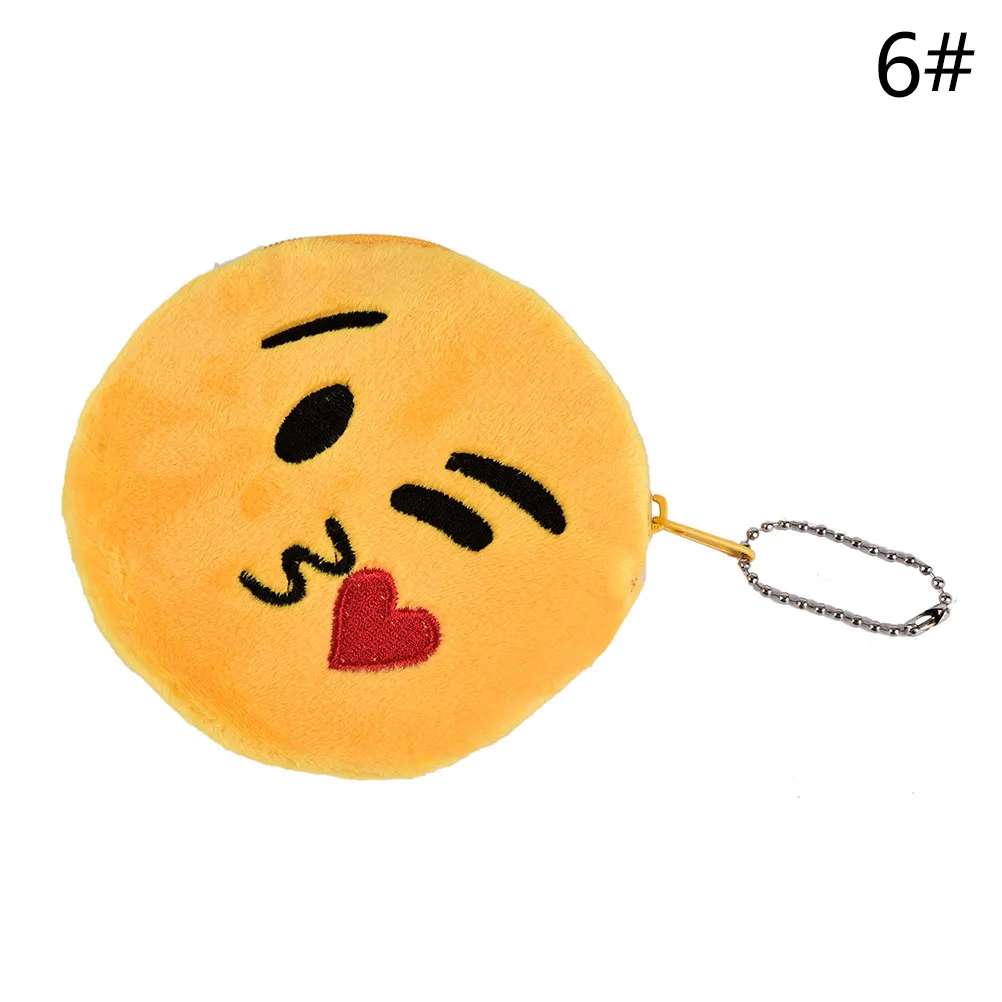 Novelty Smile Style Pouch With Zipper Plush Coin Purse