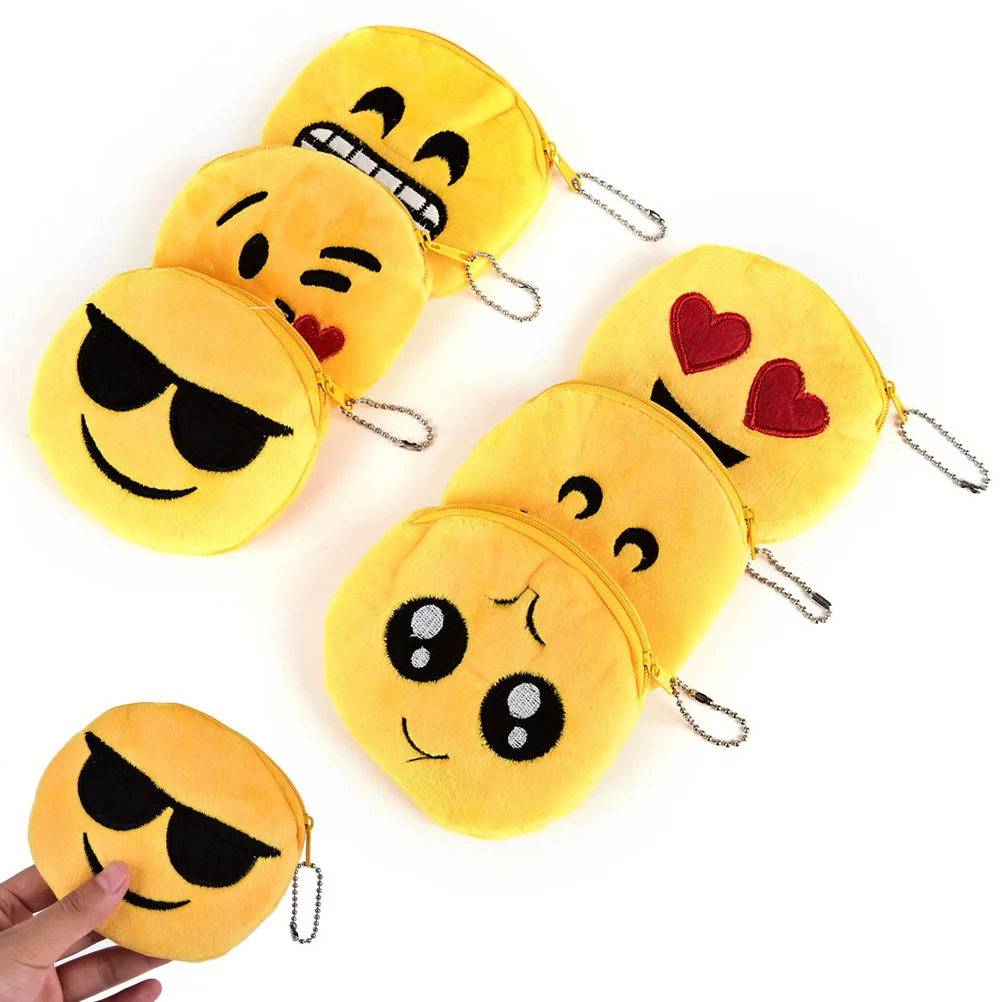 Novelty Smile Style Pouch With Zipper Plush Coin Purse
