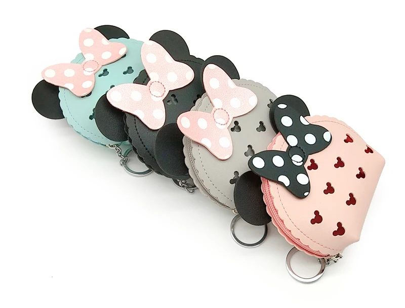 Kawaii Mickey Minnie Mouse Pattern Leather Coin Purse