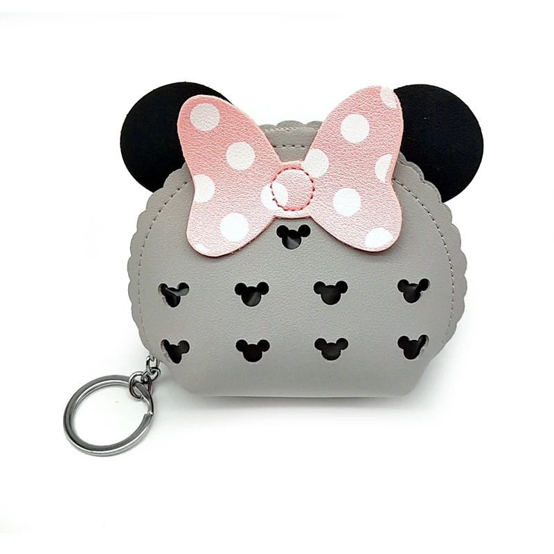Kawaii Mickey Minnie Mouse Pattern Leather Coin Purse