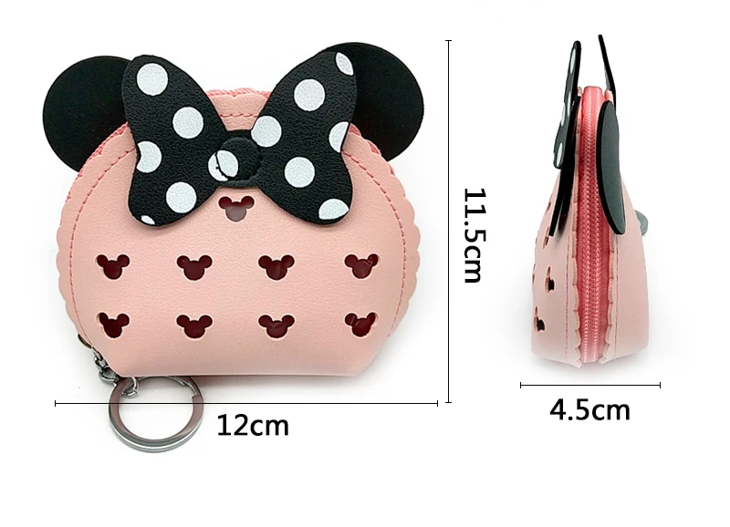 Kawaii Mickey Minnie Mouse Pattern Leather Coin Purse