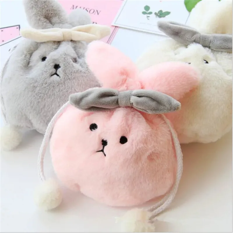 Cartoon Rabbit Kawaii Small Soft Plush Coin Pouch Cartoon Rabbit Kawaii Small Soft Plush Coin Pouch