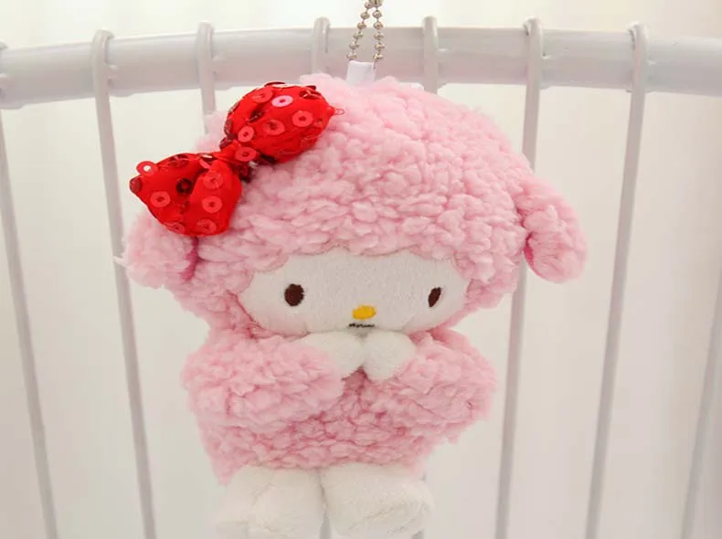 Cartoon My Melody Cinnamoroll Design Soft Plush Kawaii Keychain