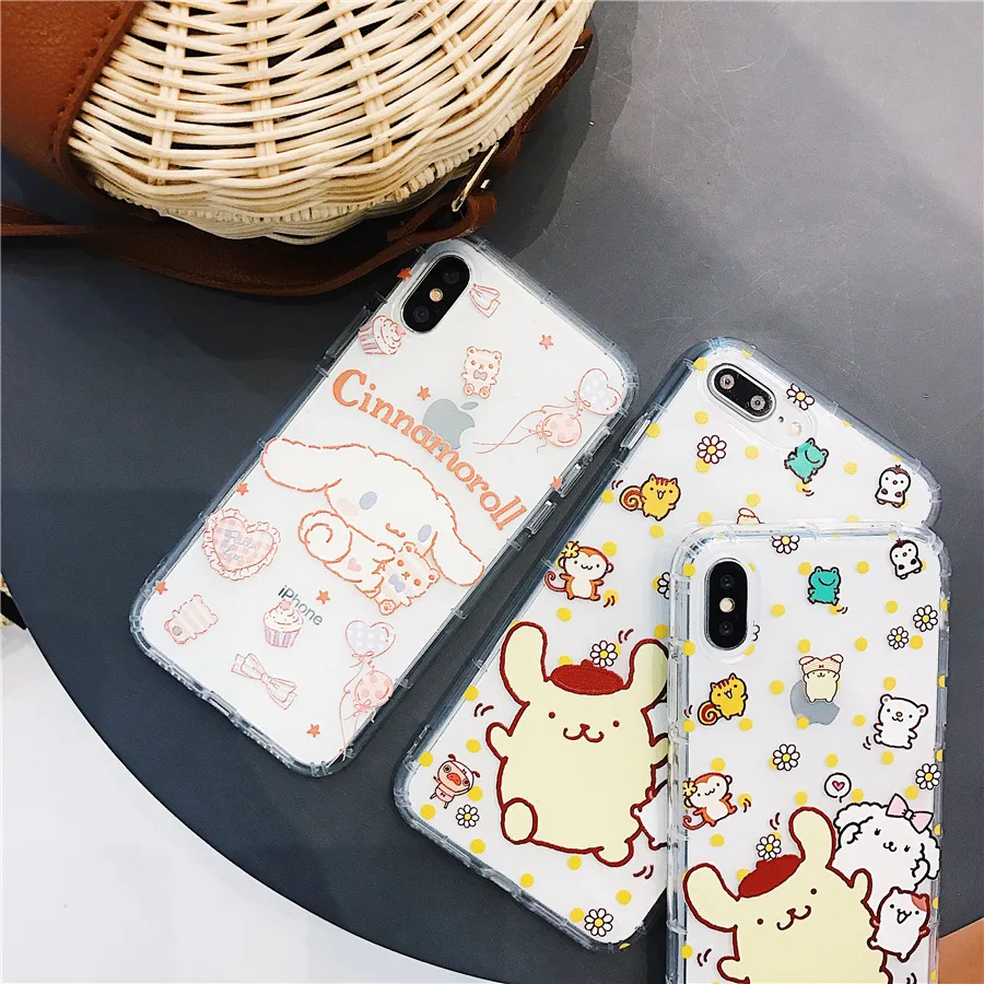 Cinnamoroll Pompompurin Cartoon Phone Case For iPhone