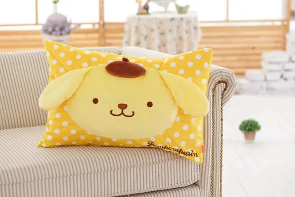 Cartoon Cinnamoroll /Pom Purin Leopard Stitch Pillow Case 