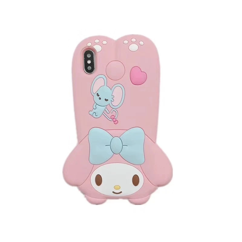 3D Doll Melody & Cinnamoroll Dog Cartoon Soft Phone Case