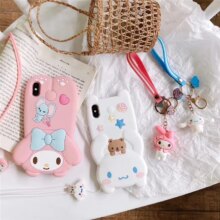 3D Doll Melody & Cinnamoroll Dog Cartoon Soft Phone Case 3D Doll Melody & Cinnamoroll Dog Cartoon Soft Phone Case
