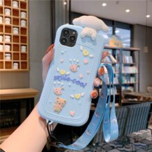 Cartoon 3D Cinnamoroll Baby Soft Phone Case Cover + Pendant Straps Cartoon 3D Cinnamoroll Baby Soft Phone Case Cover + Pendant Straps