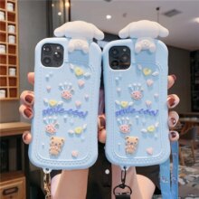 Cartoon 3D Cinnamoroll Baby Soft Phone Case Cover + Pendant Straps Cartoon 3D Cinnamoroll Baby Soft Phone Case Cover + Pendant Straps
