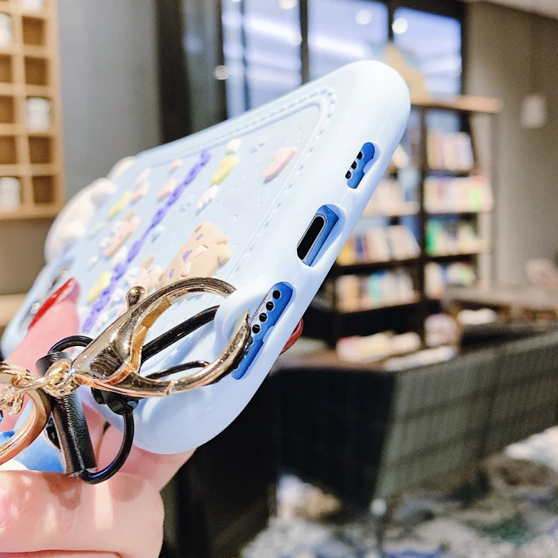 Cartoon 3D Cinnamoroll Baby Soft Phone Case Cover + Pendant Straps Cartoon 3D Cinnamoroll Baby Soft Phone Case Cover + Pendant Straps