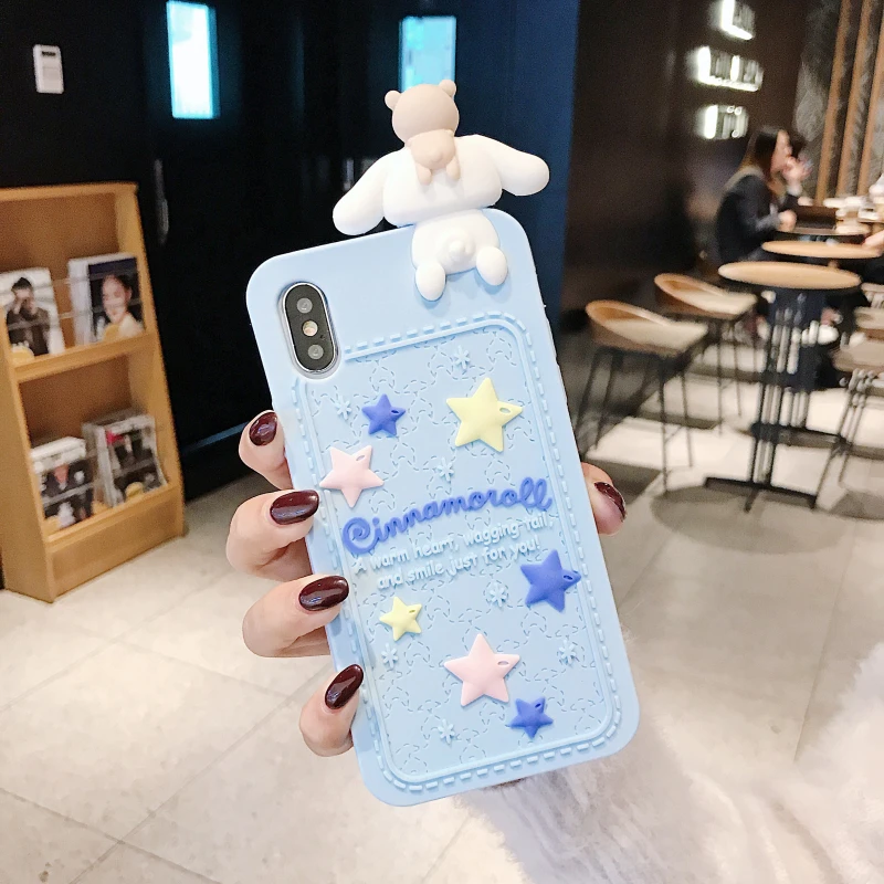 3D Cartoon Melody & Cinnamoroll Design Soft Back Cover