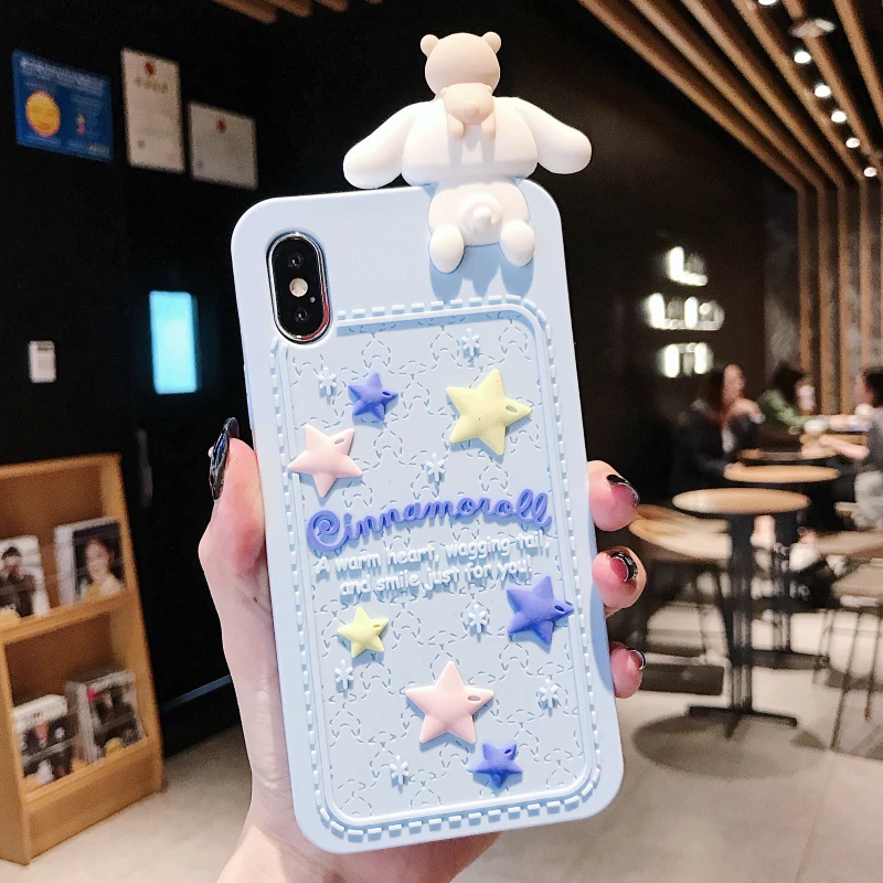 3D Cartoon Melody & Cinnamoroll Design Soft Back Cover