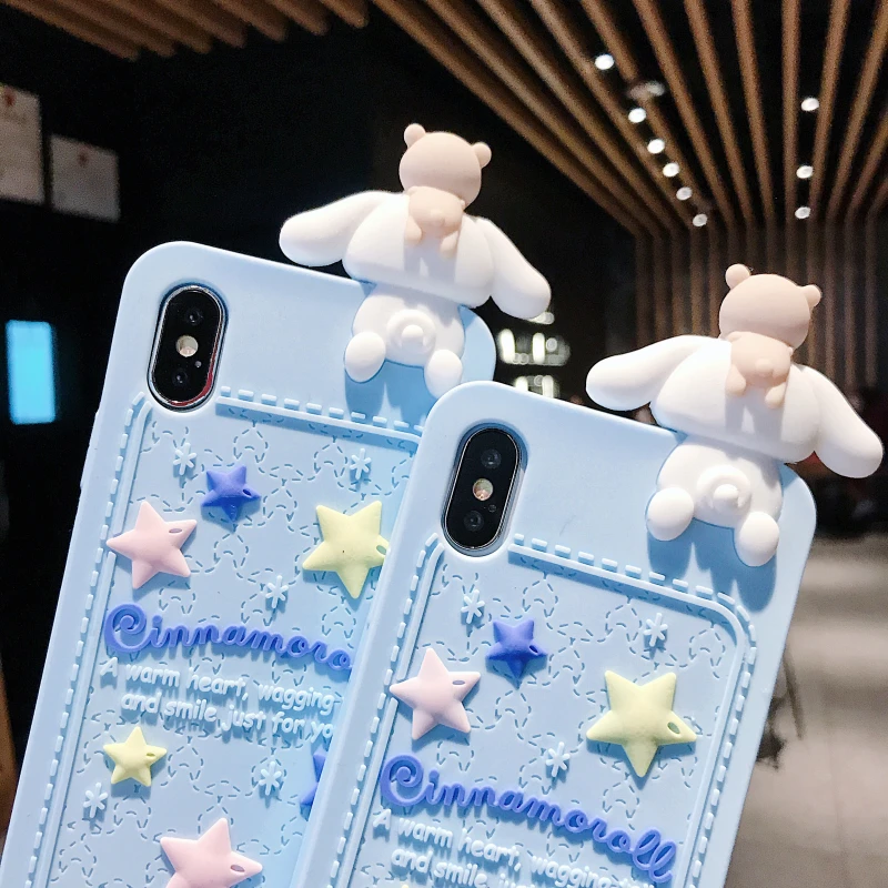 3D Cartoon Melody & Cinnamoroll Design Soft Back Cover