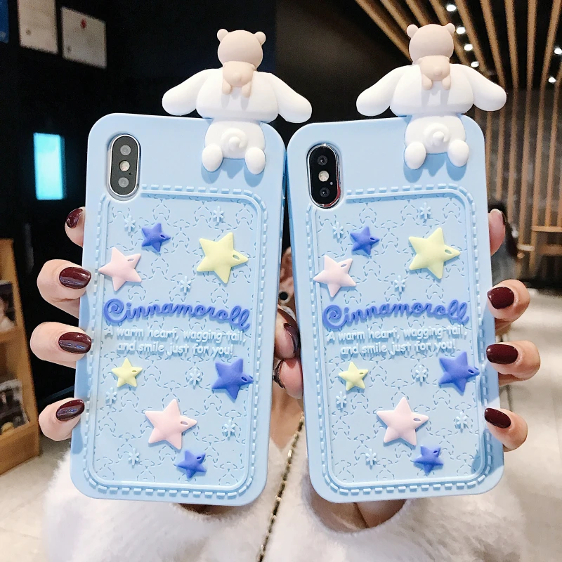 3D Cartoon Melody & Cinnamoroll Design Soft Back Cover