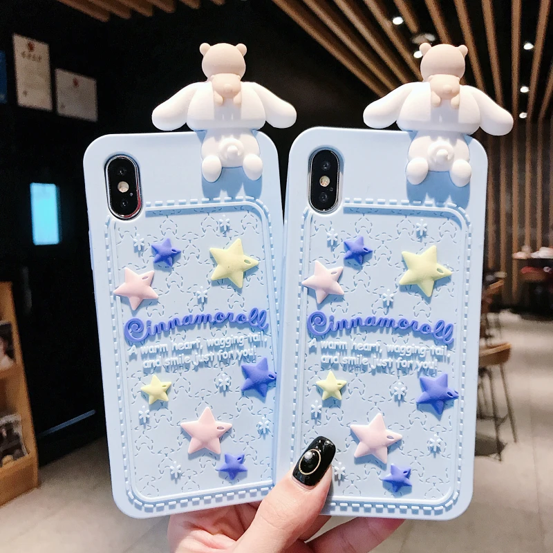 3D Cartoon Melody & Cinnamoroll Design Soft Back Cover