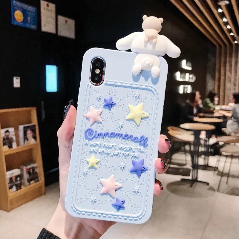 3D Cartoon Melody & Cinnamoroll Design Soft Back Cover