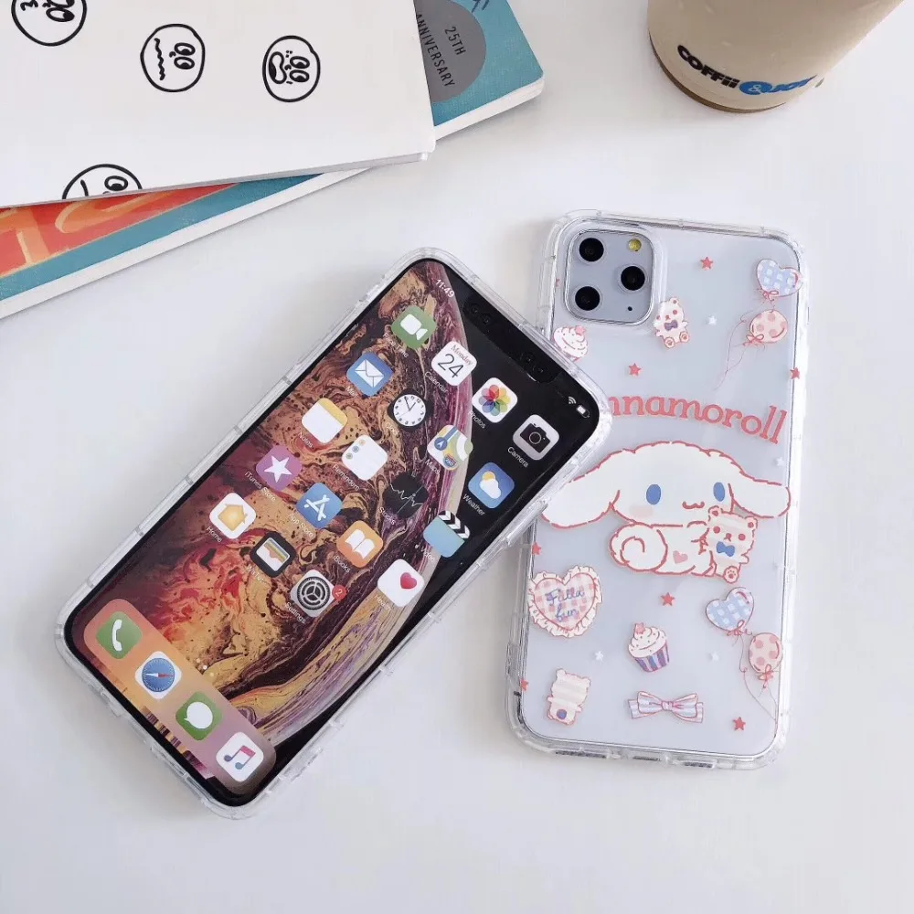 Cartoon Cinnamoroll Doll Transparent Phone Cover
