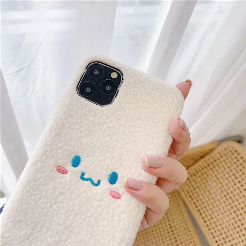 Soft Silicone Cinnamoroll Embroidery Case For iPhone